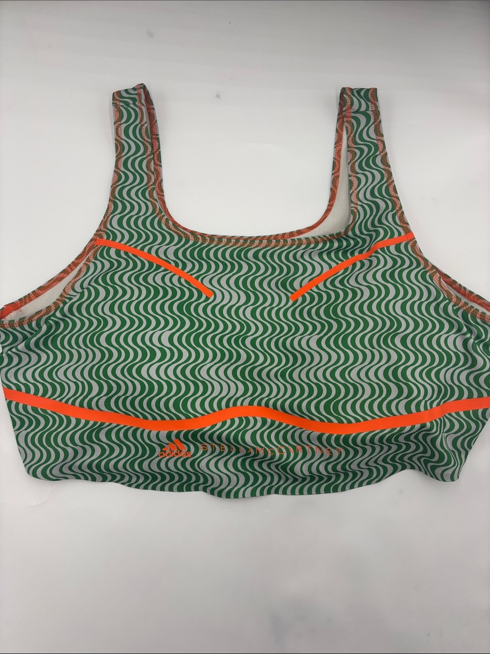 Adidas by Stella McCartney TruePurpose Training Crop Top in Green/Clear Onyx